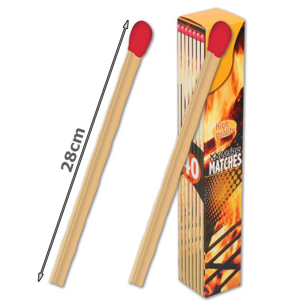 XXL Streichhölzer - 28cm - Ideal für Grill & Kamin - Sicherheitszündhölzer