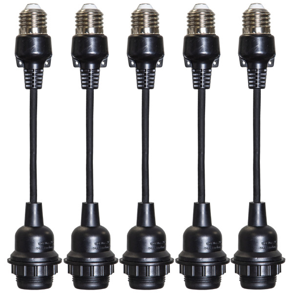 Verlängerung für E27-Fassungen für Lichterkette "- L: 22cm - 5er set - outdoor - schwarz