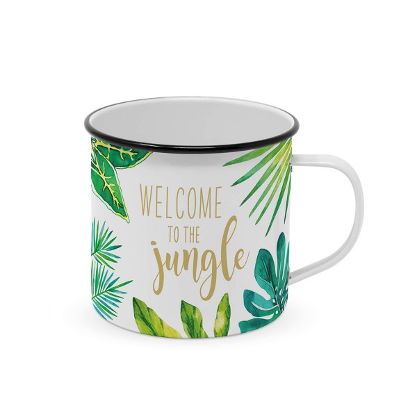 Metallbecher "Welcome to the jungle" - 400ml Campingbecher