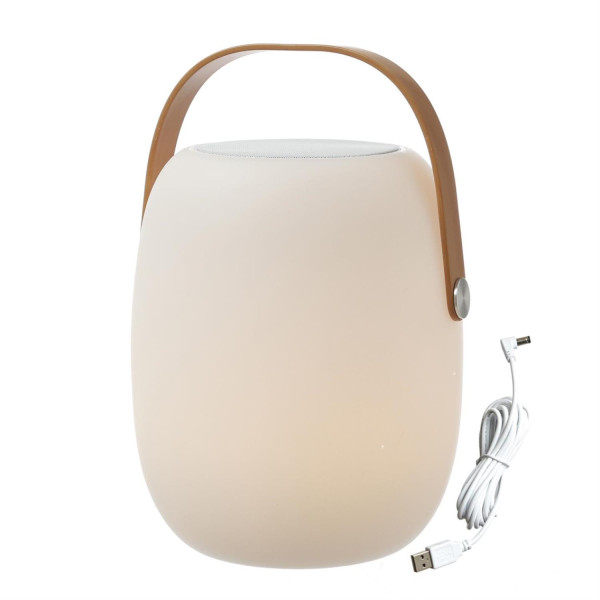 LED Tischleuchte mit Lautsprecher - Bluetooth - 9 warmweiße LED - H: 32cm - für Garten, Balkon