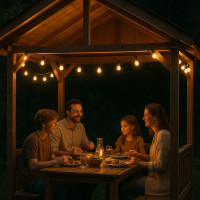 Vorschau: Illu-/Partylichterkette 20m - Außenlichterkette weiß -Made in Germany - 20 warmweiße LED Kugellampen Vorschau: Illu-/Partylichterkette 20m - Außenlichterkette weiß -Made in Germany - 20 warmweiße LED Kugellampen