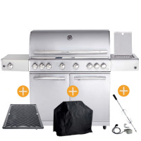 CHEF Paket XL1 Backburner Seitenkocher GRATIS: Cover, Grillplatte, Spieß CHEF Paket XL1 Backburner Seitenkocher GRATIS: Cover, Grillplatte, Spieß