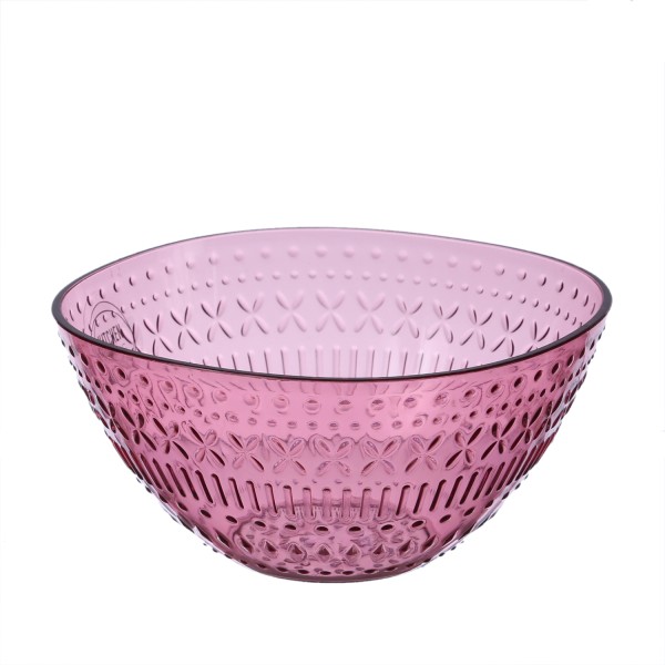Schale - Müslischale - lebensmittelecht - Kunststoff - D: 14cm - 630ml - mit Muster - pink