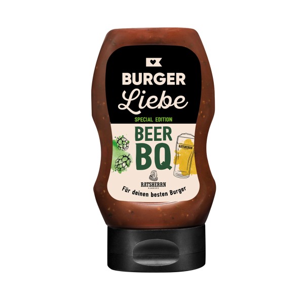 BURGER LIEBE Burgersoße - BeerBQ - 300ml- vegan - ohne Konservierungsstoffe