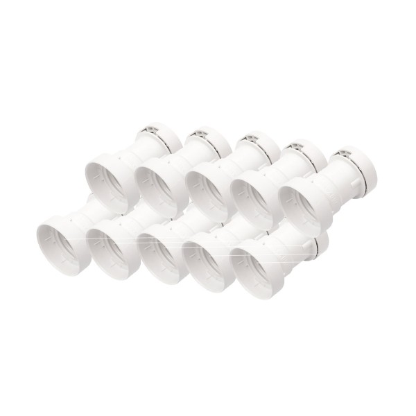 ILLU Fassung E-27 Schraubgewinde - weiß - max 40W für H05RNH2-F1,5 und 2,5 - 10er Set