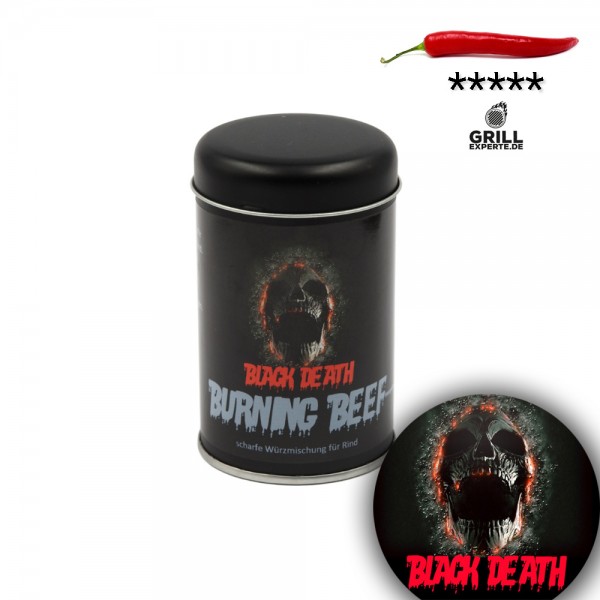 BLACK DEATH - BURNING BEEF sehr scharfe Gewürzmischung - 120g Streuer
