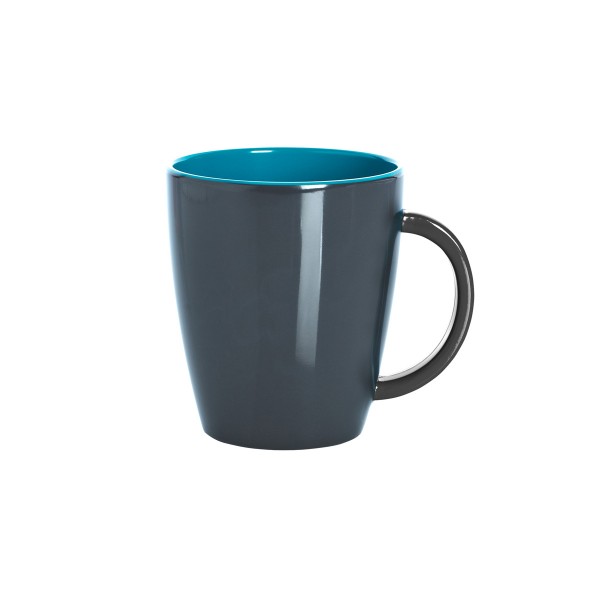 GIMEX GreyLine "grau-blau" - Henkelbecher 0,35L - bruchfestes Melamin Campinggeschirr