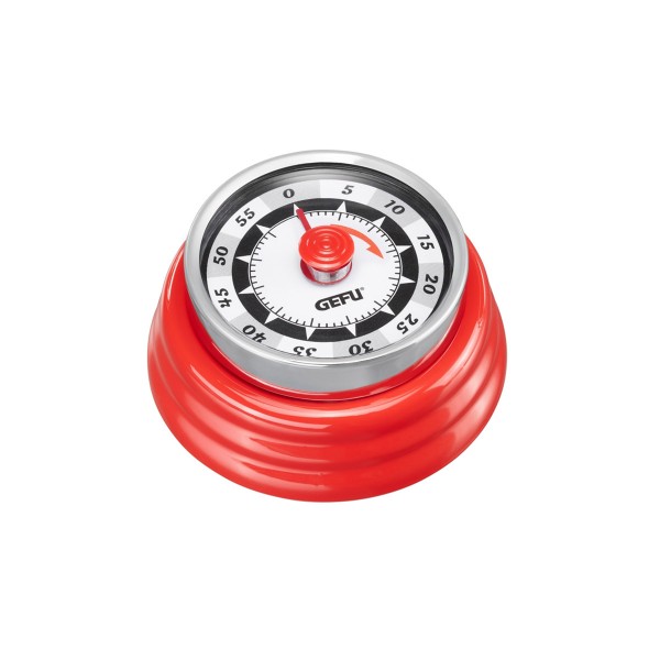 Küchentimer Kurzzeitmesser RETRO rot - mechanisch - magnetisch