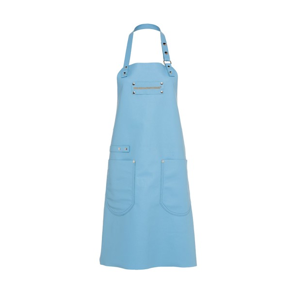 B-Ware Feuermeisterin Premium Leder Back- und Kochschürze Blau mit 2 Taschen