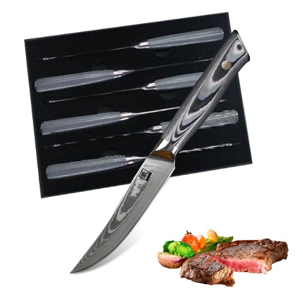 ZAYIKO - Premium Steakmesser 6er Set Damastmesser 
