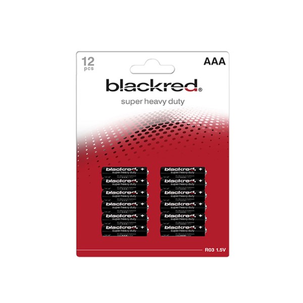 12er Blister Batterie Mignon AAA R03 1,5V Zink-Mangan-Dioxid - BLACKRED