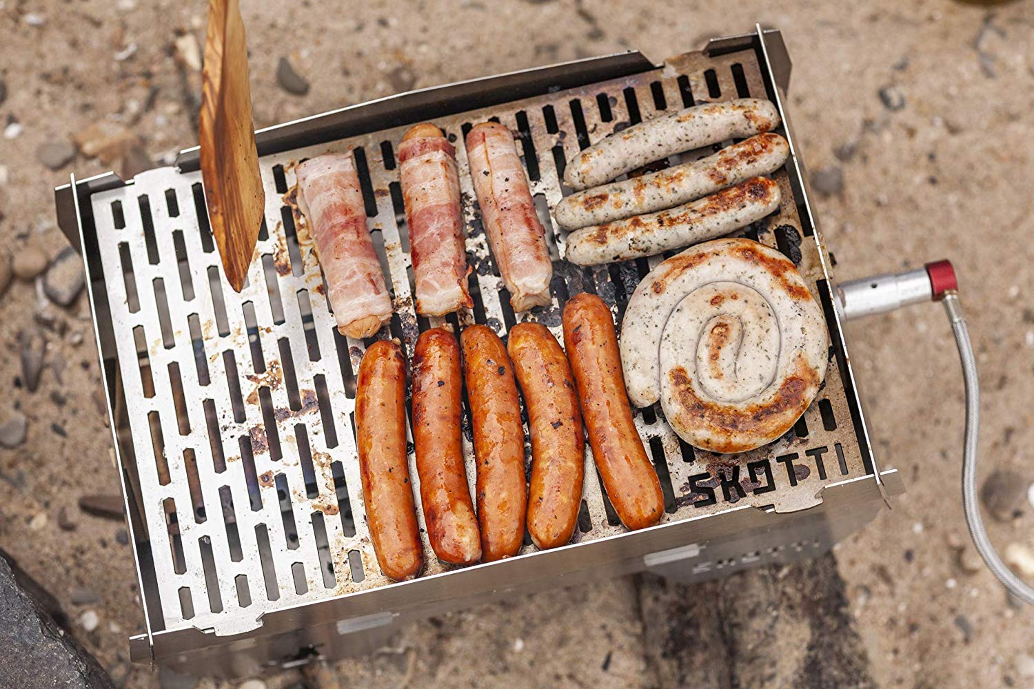 GENIUS POCKET Set Premium Kompaktgrill BBQ Klappbesteck 4-in-1 SKOTTI 