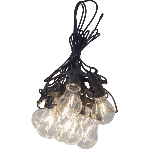 LED Lichterkette Circus Filament - 10 Birnen - warmweiße Filament LED - 4,05m - Trafo - outdoor