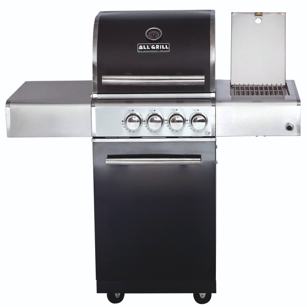 CHEF S Paket A - Basis black, 2 Brenner, Backburner, Seitenkocher, Seitenablage links, BBQ-Paket