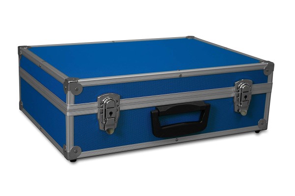 GORANDO® Transportkoffer mit Aluminiumrahmen | 440x300x130mm | Koffer für Werkzeuge, Kameras, Messgeräte etc. | bis 10kg blau