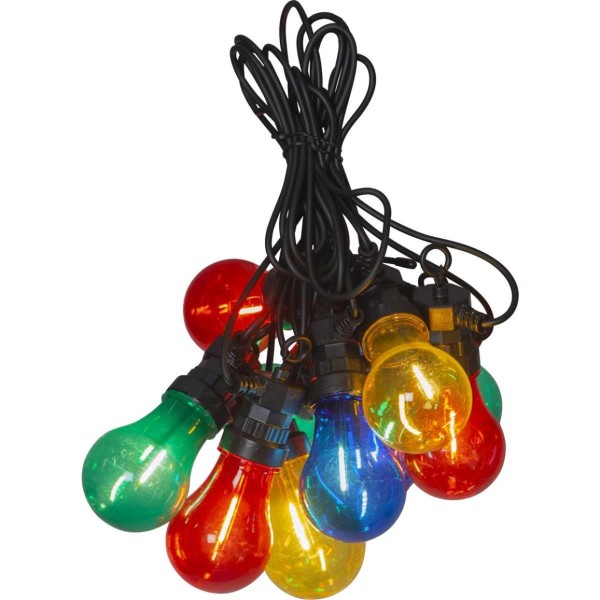LED Lichterkette Circus Filament - 10 Birnen - bunte Filament LED - 4,05m - inkl. Trafo - outdoor