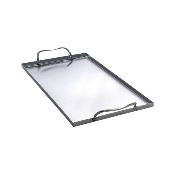 ALL'GRILL Edelstahl Grillwanne mit 2 Griffen, 39,5x19x1cm - Plancha Pfanne