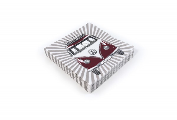 VW Collection Serviette "VW T1 SAMBA STRIPES" - 20er Pack - 16,5x16,5cm - 100% recycling