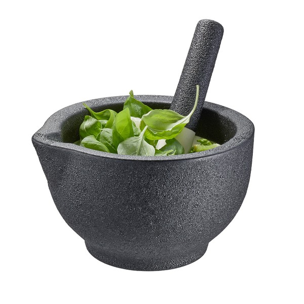 GEFU Mörser GRINO in Gussoptik - Gewürzmörser - inkl. Stößel - D: 13,5cm - H: 8,5cm 