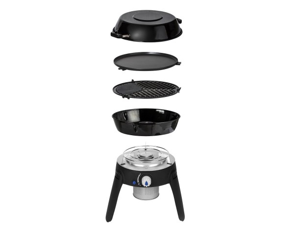 CADAC SAFARI CHEF 2 BBQ HP - Kartuschenbetrieb - inkl. Topfständer, Rost, Grillplatte, Pfanne/Deckel 
