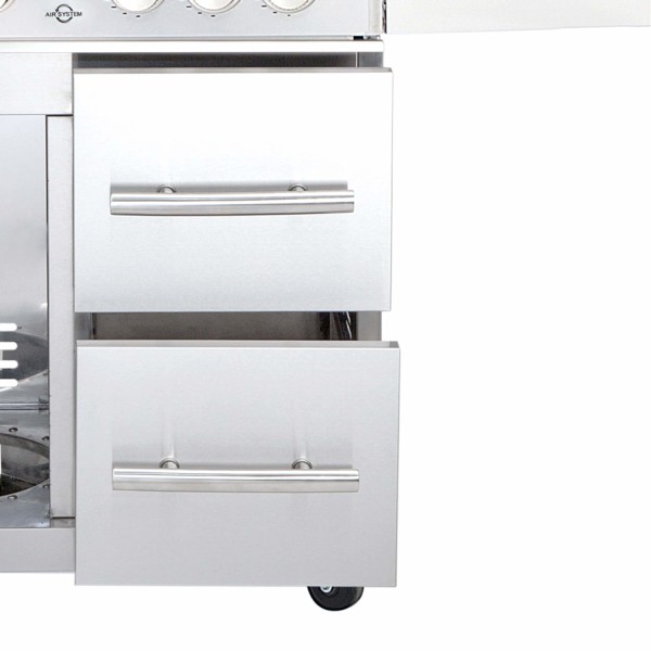 ALLGRILL Schubladen-System rechts für Modular CHEF XL -Edelstahl - Soft Close - silber