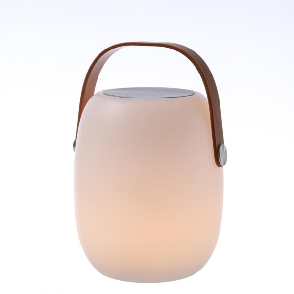 LED Tischleuchte mit Lautsprecher - Bluetooth - 6 warmweiße LED - H: 27cm - für Garten, Balkon