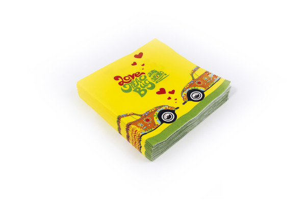 VW Collection Serviette "VW FLOWER POWER" - 20er Pack - 16,5x16,5cm - 100% recycling