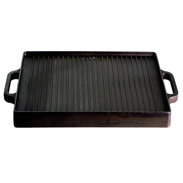 ALL'GRILL Grillplatte (Plancha) aus Gusseisen, 38 x 38 cm