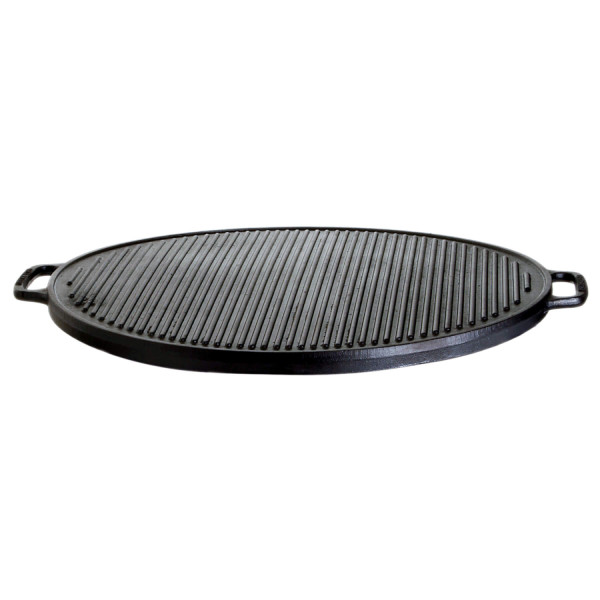 Plancha Grillplatte - Gusseisen - Wendeplatte geriffelt und glatt - D: 30cm - 3,6kg