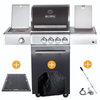 Vorschau: CHEF Paket S3 Backburner Seitenkocher Steakzone AIR System GRATIS: Cover, Grillplatte, Spieß Vorschau: CHEF Paket S3 Backburner Seitenkocher Steakzone AIR System GRATIS: Cover, Grillplatte, Spieß