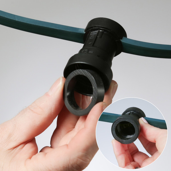 Illu-/Partylichterkette 10m - Außenlichterkette schwarz - Made in Germany 10x bunte LED Tropfenlampe