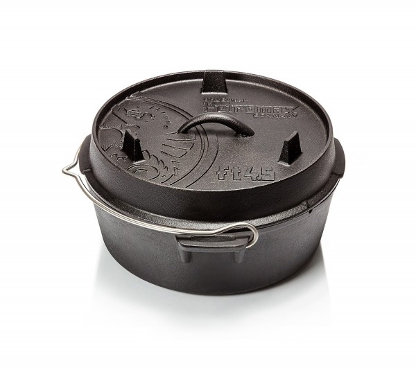 Petromax Feuertopf ft4.5-t - Dutch Oven - Gusstopf - mit planem Boden - 3,5L - 2-5 Personen