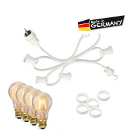 Vorschau: Illu-/Partylichterkette 10m - Außenlichterkette weiß - Made in Germany- 30 Edison LED Filamentlampen Vorschau: Illu-/Partylichterkette 10m - Außenlichterkette weiß - Made in Germany- 30 Edison LED Filamentlampen