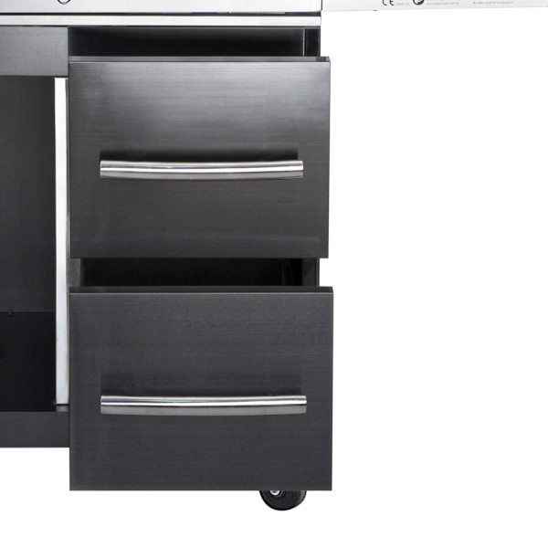 ALLGRILL Schubladen-System rechts für Modular CHEF XL -Edelstahl - Soft Close - schwarz